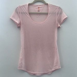 Lucy Short Sleeve Workout Tee, Pink Heather XS